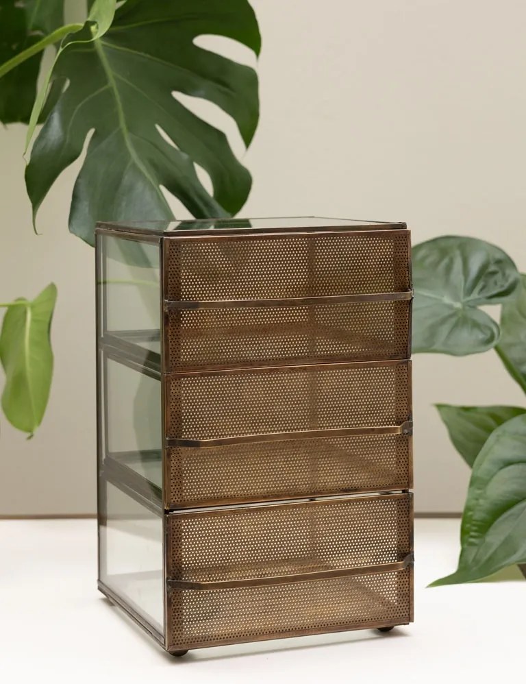 Organizator din sticla, cu 3 sertare, Draw