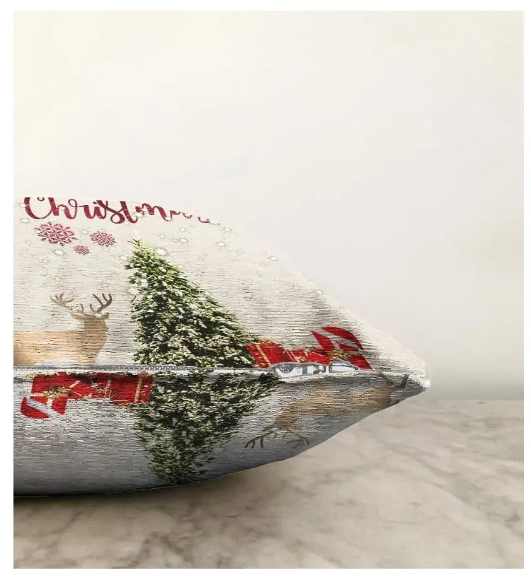 Față de pernă 43x43 cm cu model de Crăciun – Mila Home