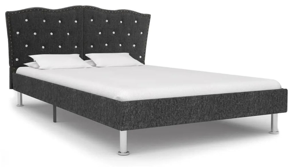 280529 vidaXL Cadru de pat, gri închis, 140 x 200 cm, material textil