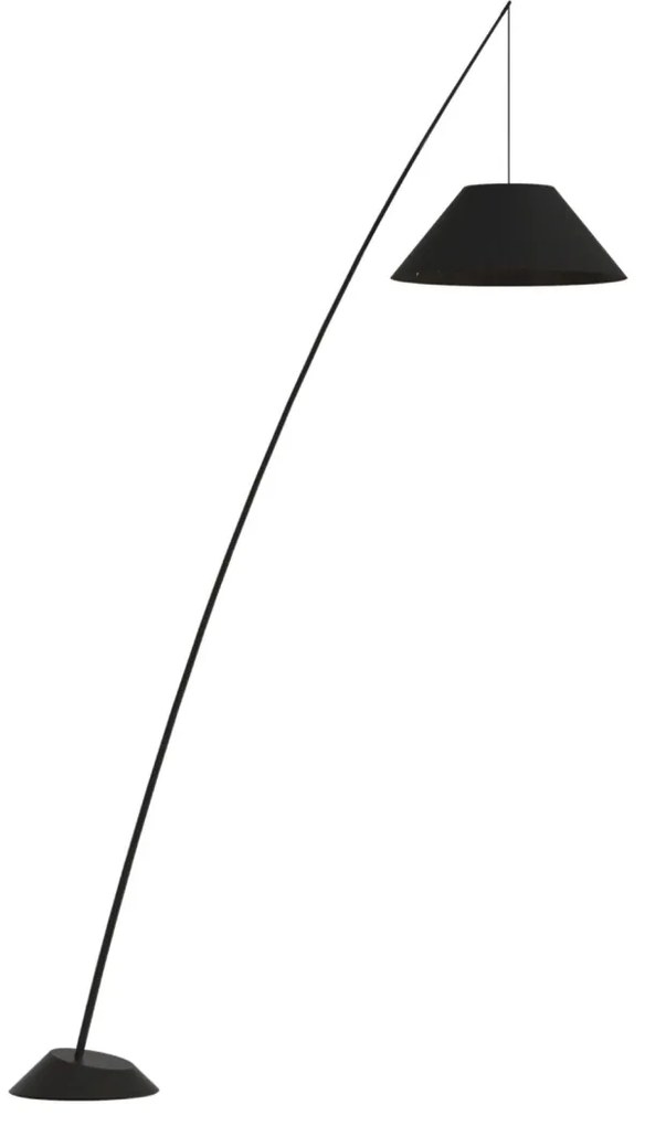 Lampadar cu brat telescopic cu abajur textil negru Campanula MYZ002FL-01B