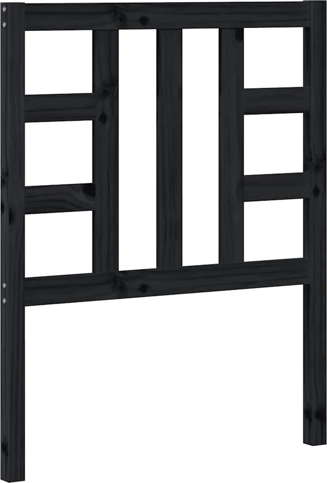 vidaXL Tăblie de pat, negru, 81x4x100 cm, lemn masiv de pin