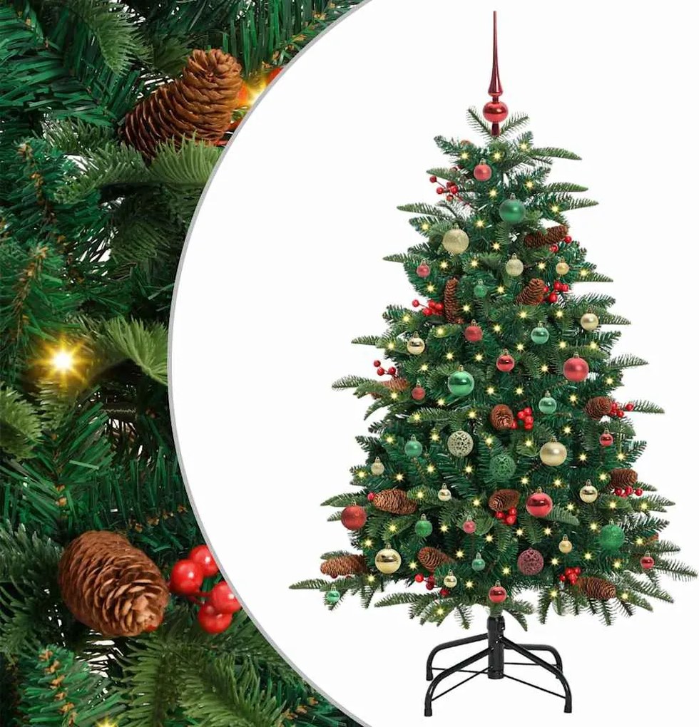 vidaXL Brad de Crăciun artificial Verde 150 cm PVC și metal și plastic