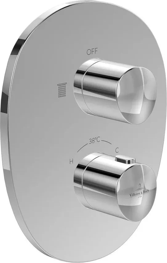 Baterie dus incastrata Villeroy&Boch Antao termostatata crom lucios fara corp ingropat