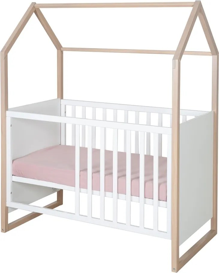 Pătuț alb 60x120 cm Cabane – Roba