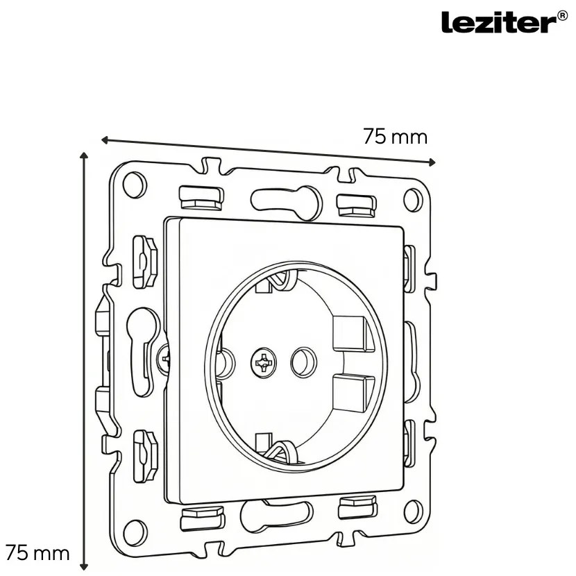 Priză cu trei prize cu împământare Nova IV cu conector UTP cu cadru alb