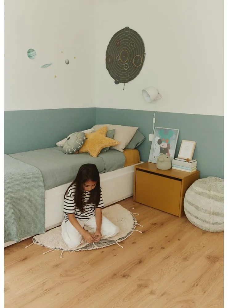 Covor crem lavabil, țesut manual, rotund, din bumbac ø 100 cm Moon Multishape – Lorena Canals