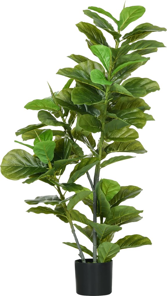 HOMCOM Plantă Ficus artificială, înălțime 110 cm cu 90 de frunze și ghiveci pentru living | Aosom Romania