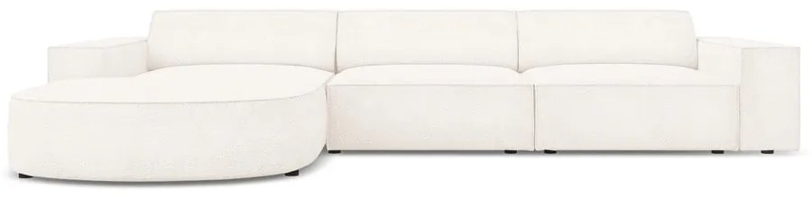 Colțar bej cu tapițerie bouclé (pe partea stângă) Jodie – Micadoni Home