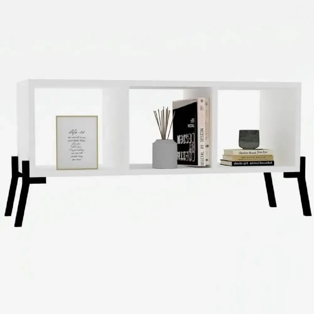 Comoda tv si biblioteca Gordon culoare alb 101 cm
