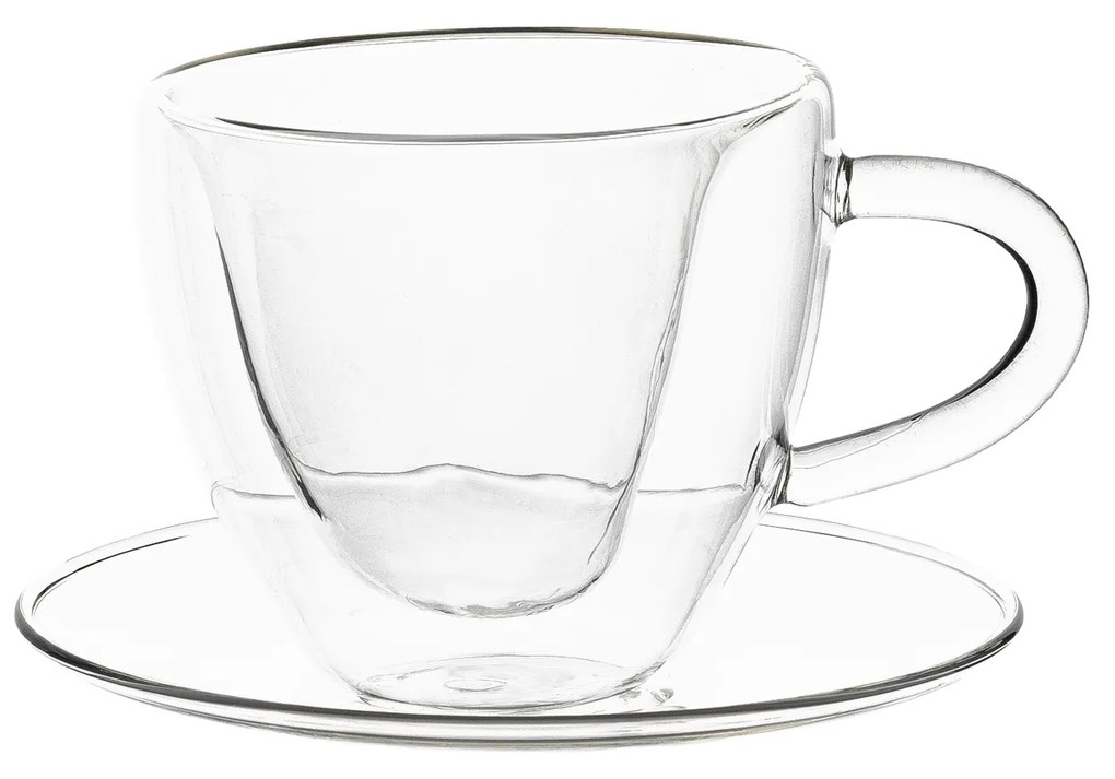 Ceaşcă termorezistentă Heart cu farfurie, 2 buc., în formă de inimă, 150 ml, HOTCOOL TYP 5