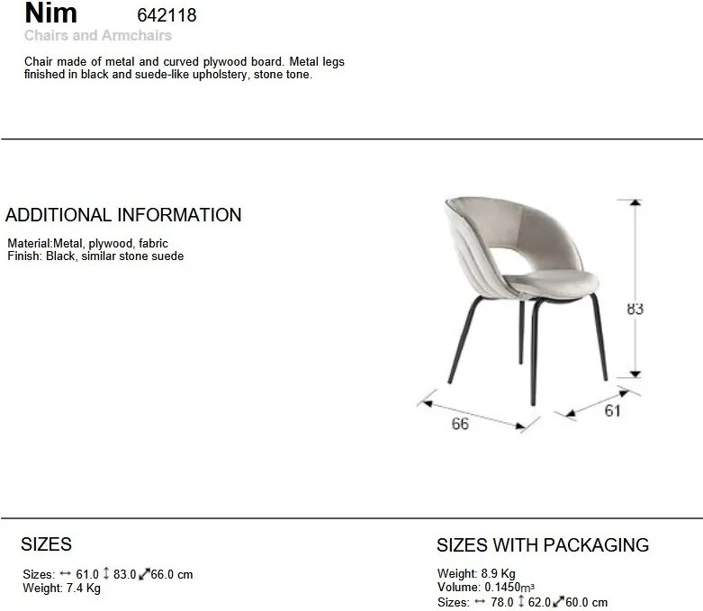Scaun modern design LUX Nim stone