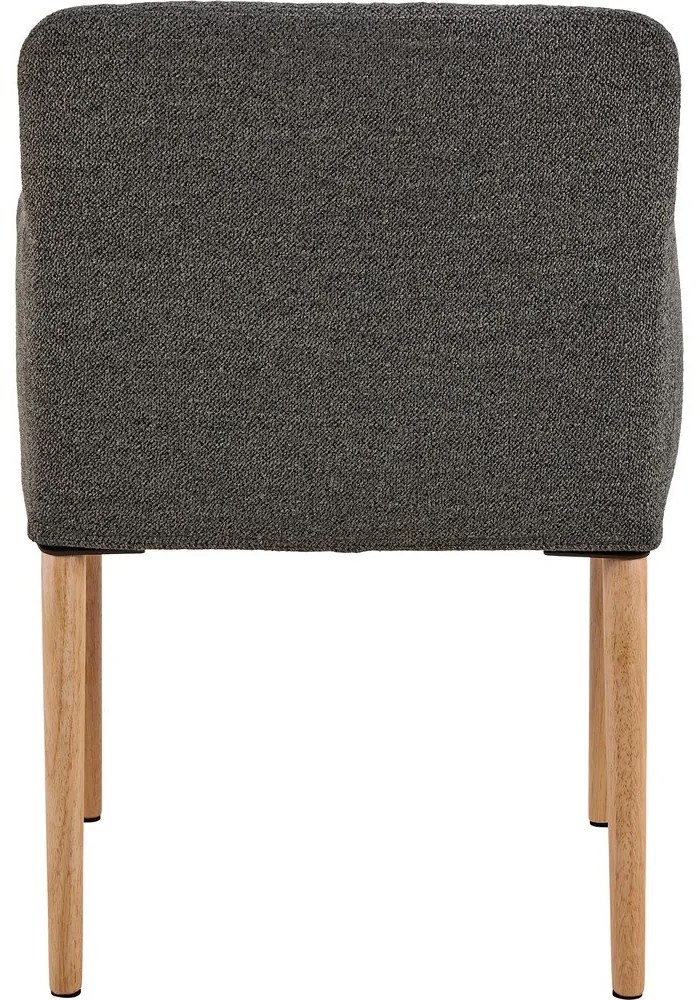 Scaun de sufragerie gri cu cotiere tapițat Zoe – Actona