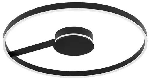 Lustra circulara aluminiu negru LED CCT SIENA 80cm