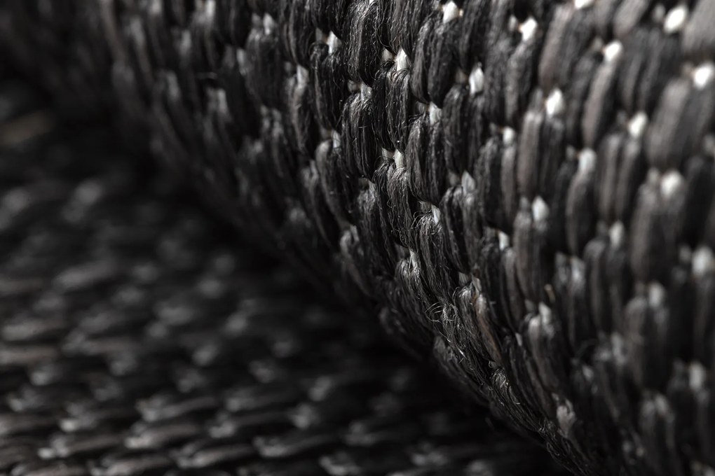 Covor SISAL SION cerc A5165A Melanj țesute plate negru