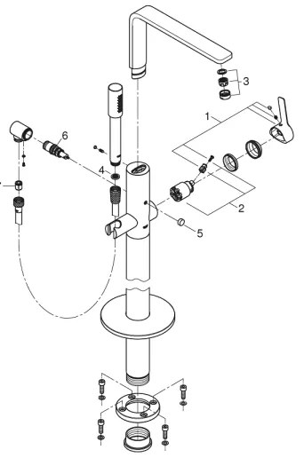 GROHE 23792001 - Baterie pentru cadă LINEARE, 271 mm, crom lucios
