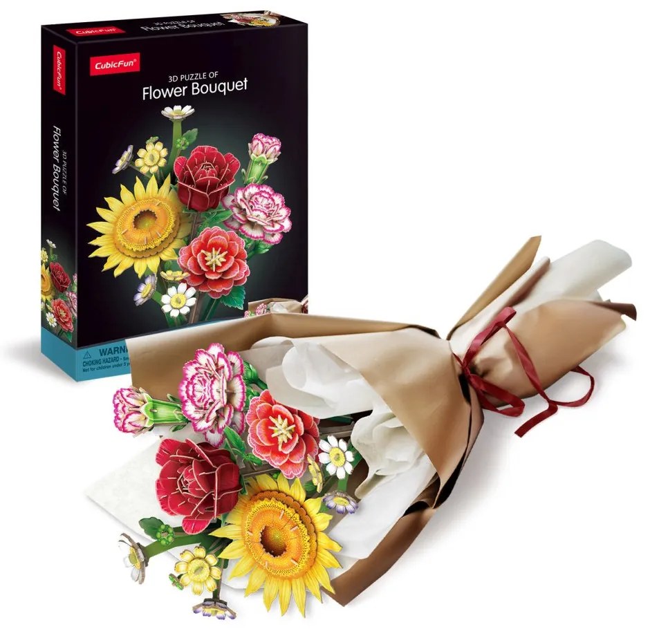 BUCHET DE FLORI ASORTATE 3D 363 PIESE - CUBIC FUN (CUP867h)