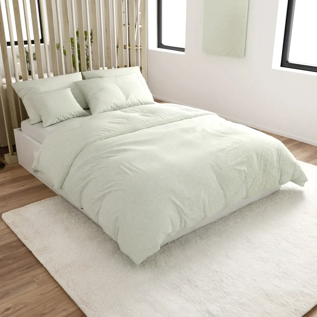 Lenjerie de pat din bumbac Renforcé GREEN FLOWERS verde Dimensiunile lenjeriei: 70 x 90 cm | 140 x 200 cm