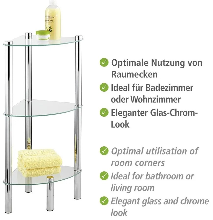 Raft de colț Wenko Corner, 3 polițe