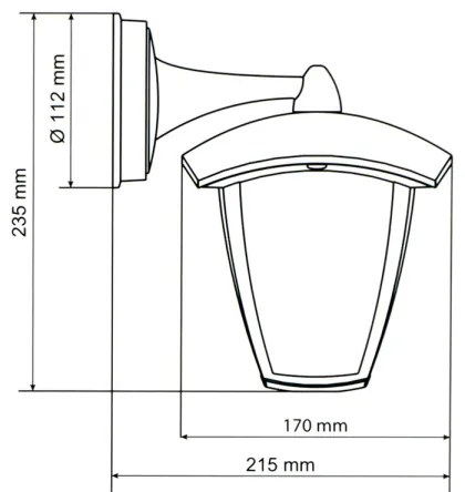 Aplică LED de exterior LUNA 1xE27/60W/230V IP44 Brilagi