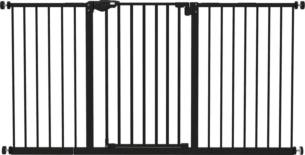 Gard extensibil PawHut din fier pentru animale, negru | Aosom Romania