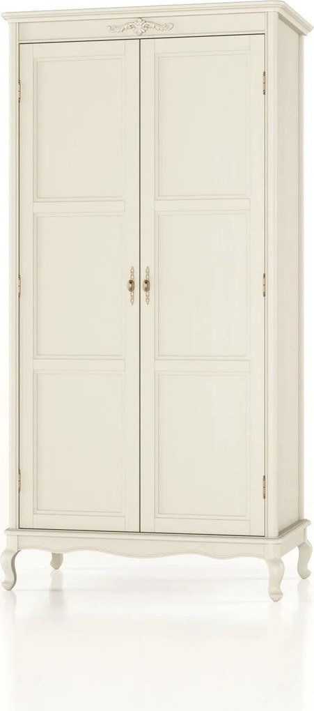 Dulap lemn masiv Seraphia 2 Uși, 105 × 62 × 207 cm - Vanilla