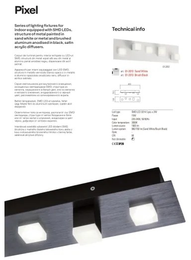 Plafonieră LED PIXEL LED/48W/230V 3000K Redo 01-2016 45x45 cm alb