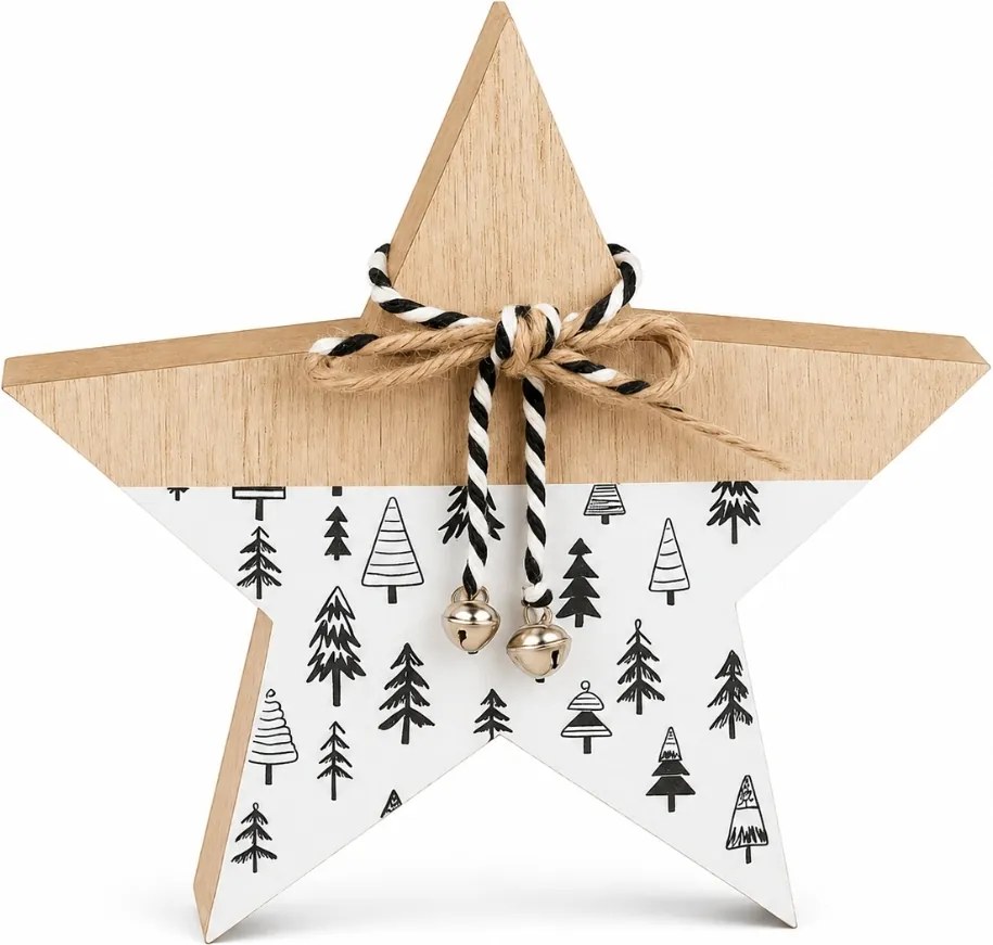 Stea de Craciun din lemn NORDIC FOREST 15,5 cm
