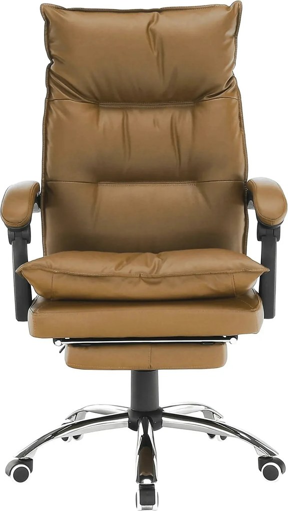 Scaun birou DRAKE, maro/crom, piele ecologica/metal, 72x85x111/118 cm