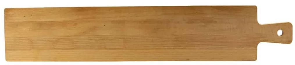 Tocator lemn cu maner 650x125x15 mm, Maro natur