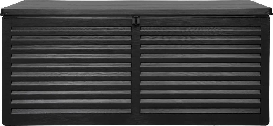 Ladă de grădină Dubrovnik, plastic, negru, 146,5x61x64,5 cm, 490 L