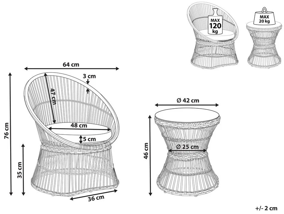 Set mobilier balcon Mesza (alb). 1081379