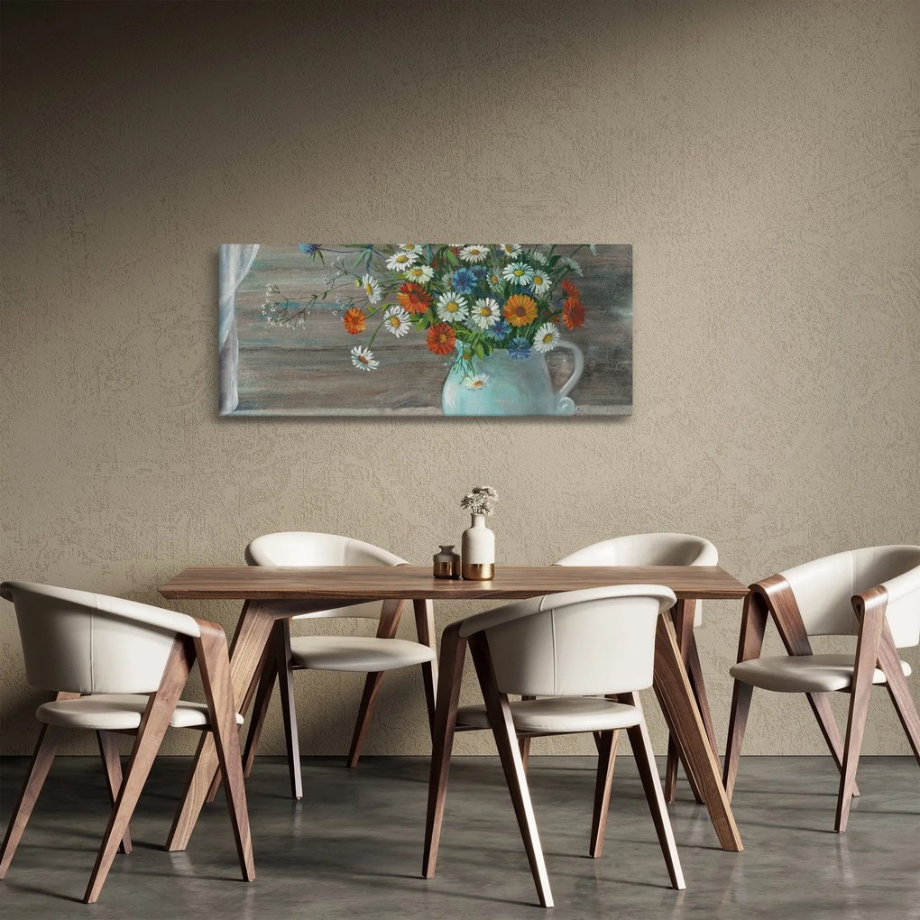 Tablou - Pictură în ulei, flori de câmp (120x50 cm)