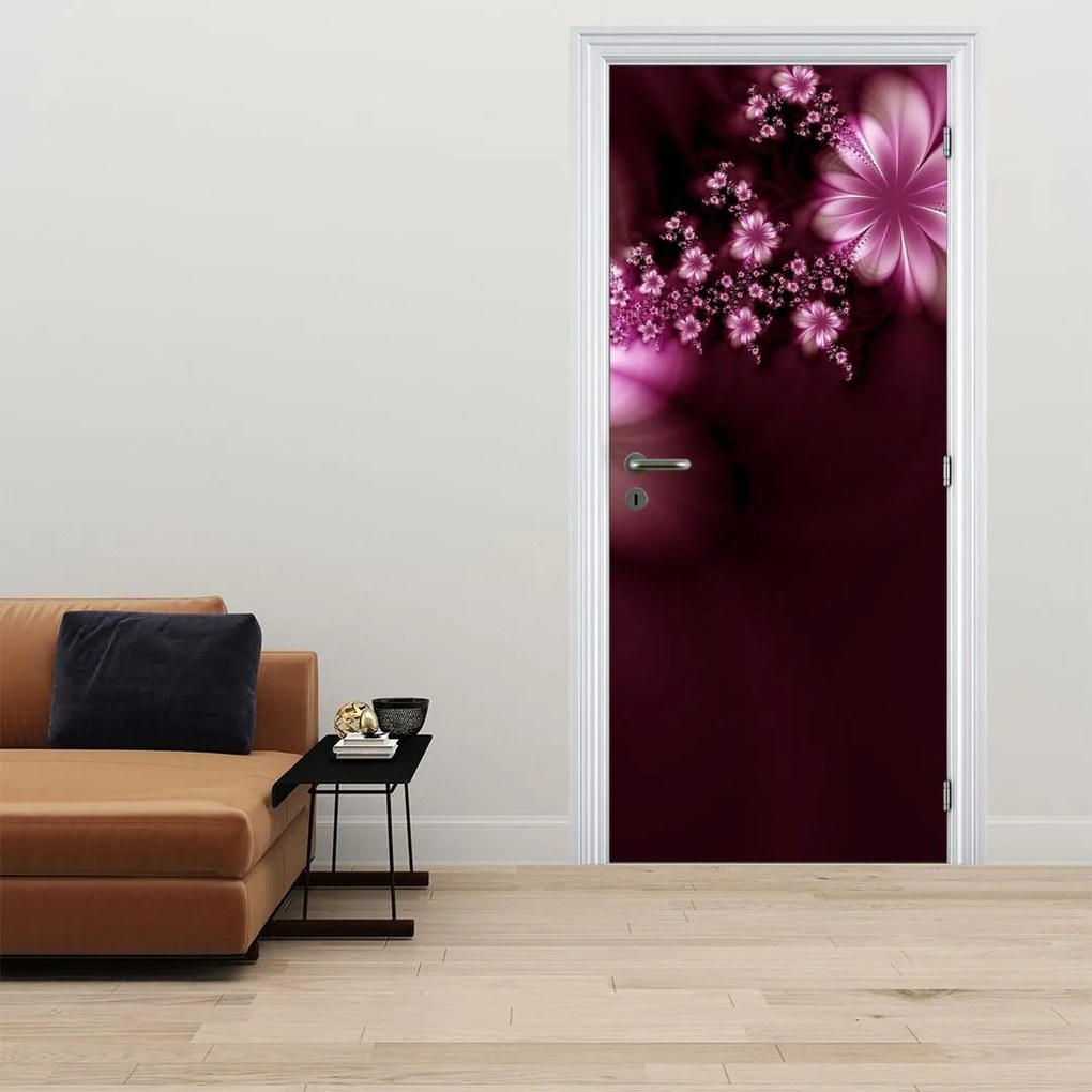 Fototapet pentru ușă - Flori abstract (95x205cm)