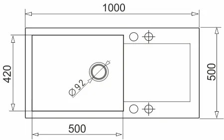 Chiuvetă de bucătărie Pyramis 70089601 MIDO 100x50 cm granit/negru