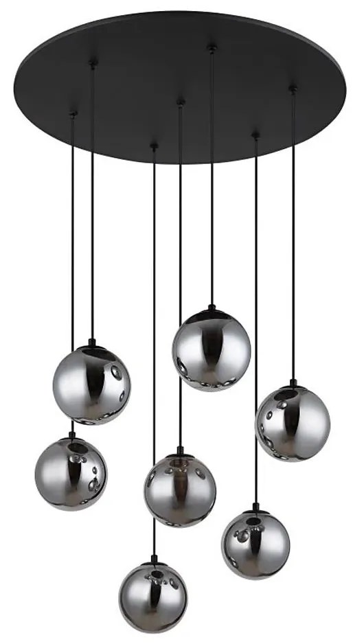 Lustră LED pe cablu Globo 56133-7H RIHA 7xG9/3,5W/230V fumuriu/negru