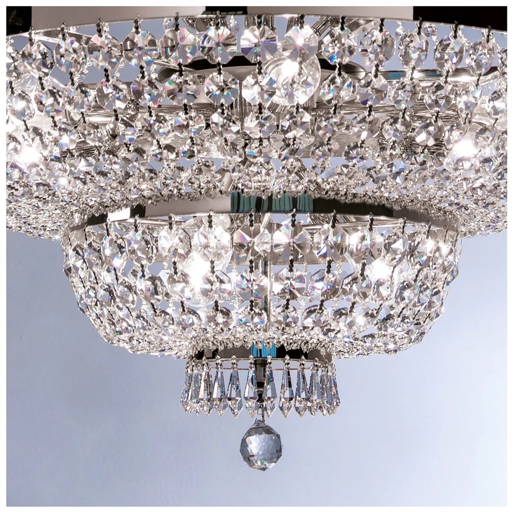 Lustra suspendata cristal Schöler design de lux Sheraton 70cm, chrome