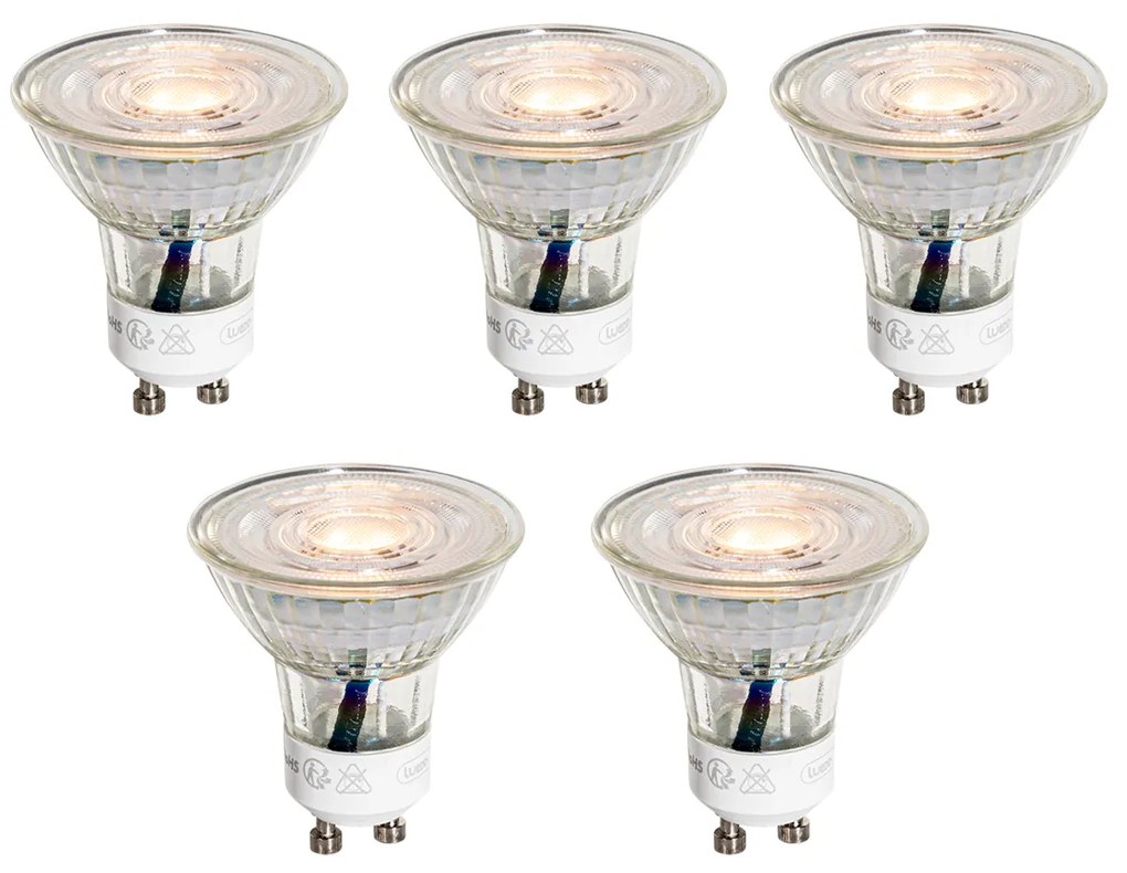 Set de 5 becuri LED clare GU10 50mm 3W 200 lm 2200K