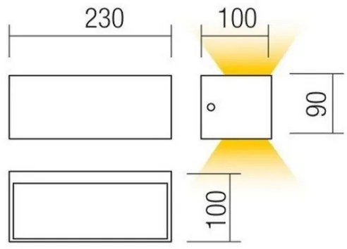 Aplica de perete LED pentru exterior Redo LAMPRIS 90154, 12W, 230V, IP65