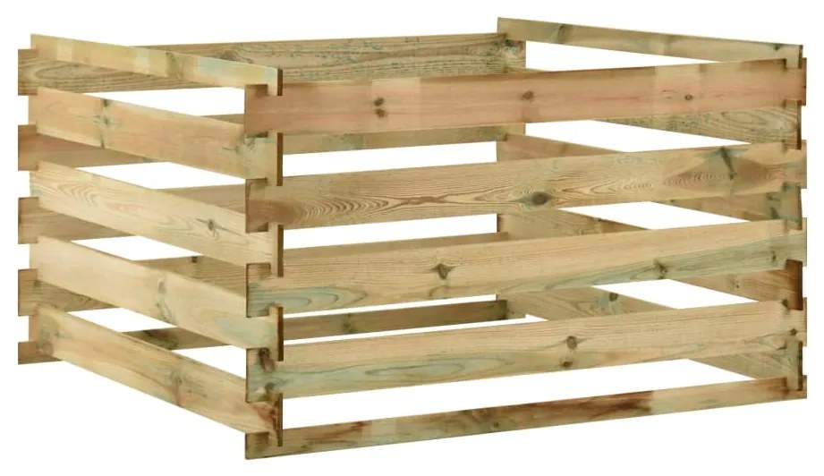 vidaXL Compostor de grădină din șipci 120x120x70 cm lemn de pin tratat