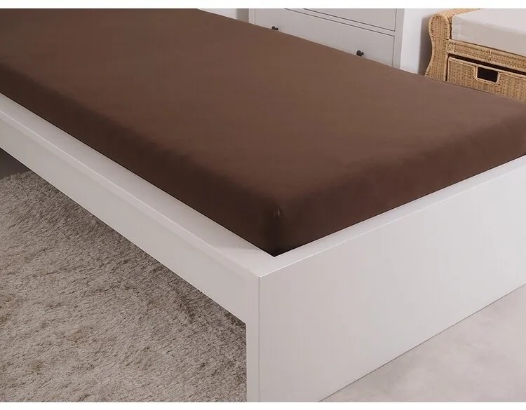 Cearșaf de pat 4Home jersey Ideal maro închis , 70 x 140 cm, 70 x 140 cm