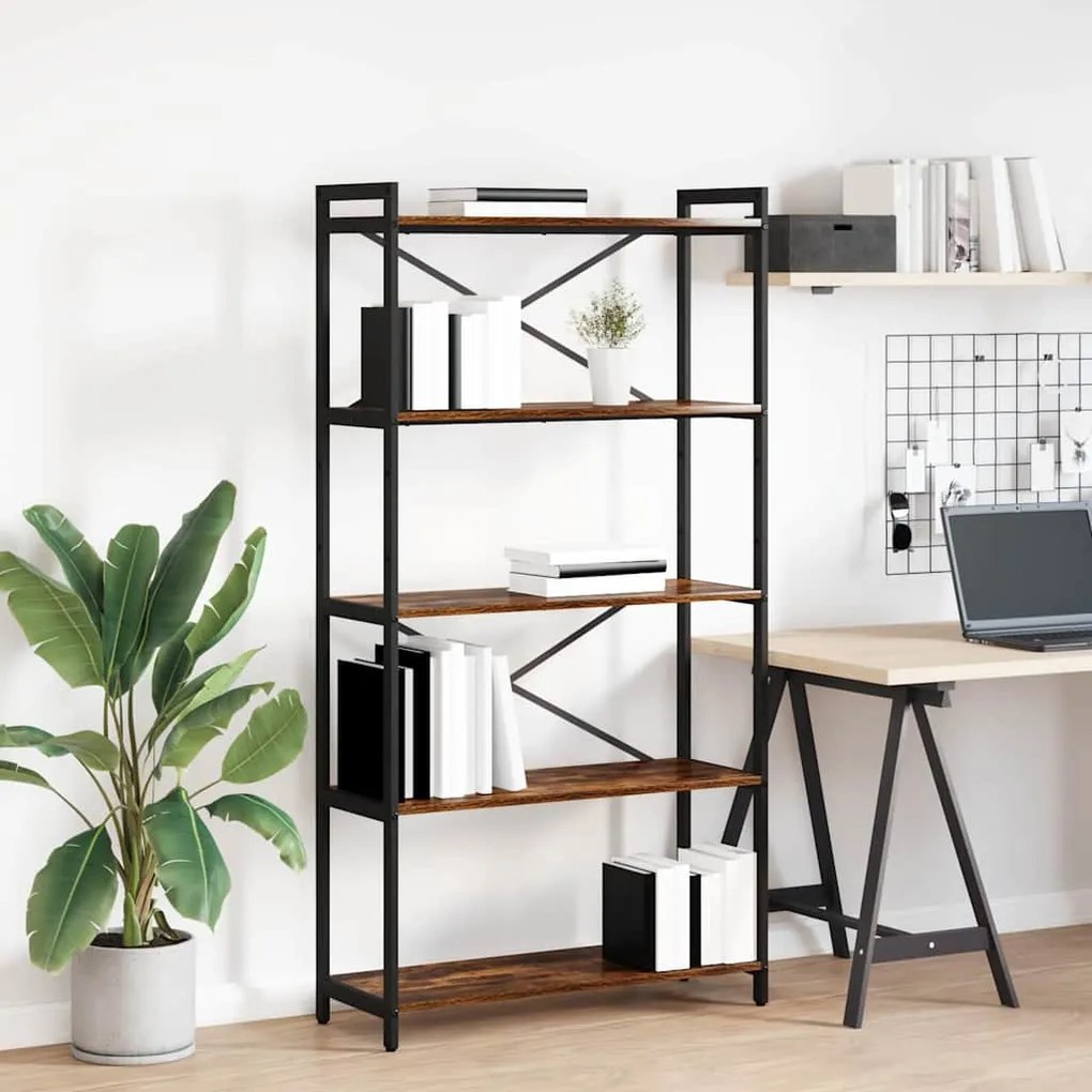 vidaXL Bibliotecă Stejar afumat 80 x 30 x 153 cm Lemn compozit