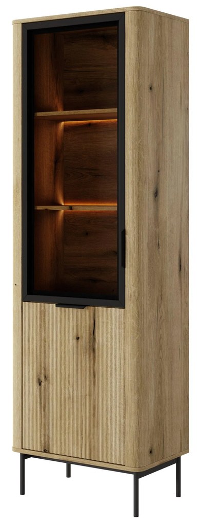 Vitrină Wilsire I (stejar coast evoke + negru. 1097497