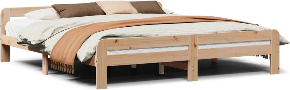 vidaXL Cadru de pat fără saltea, 200x200 cm, lemn masiv pin