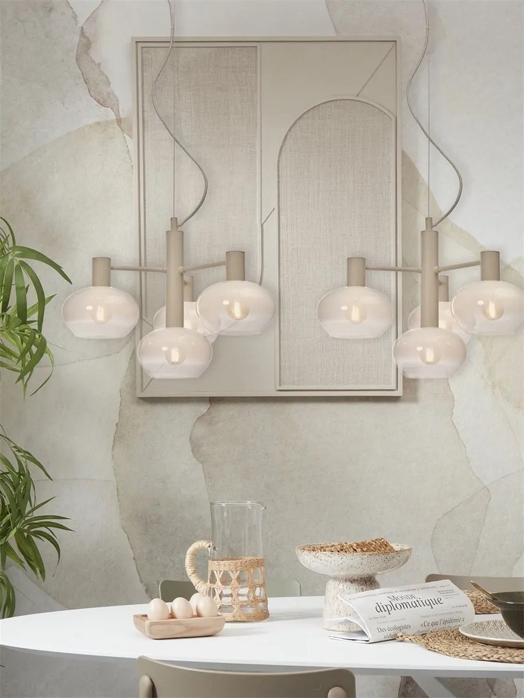 Lustra suspendata design decorativ Bologna 4L gradient/alb