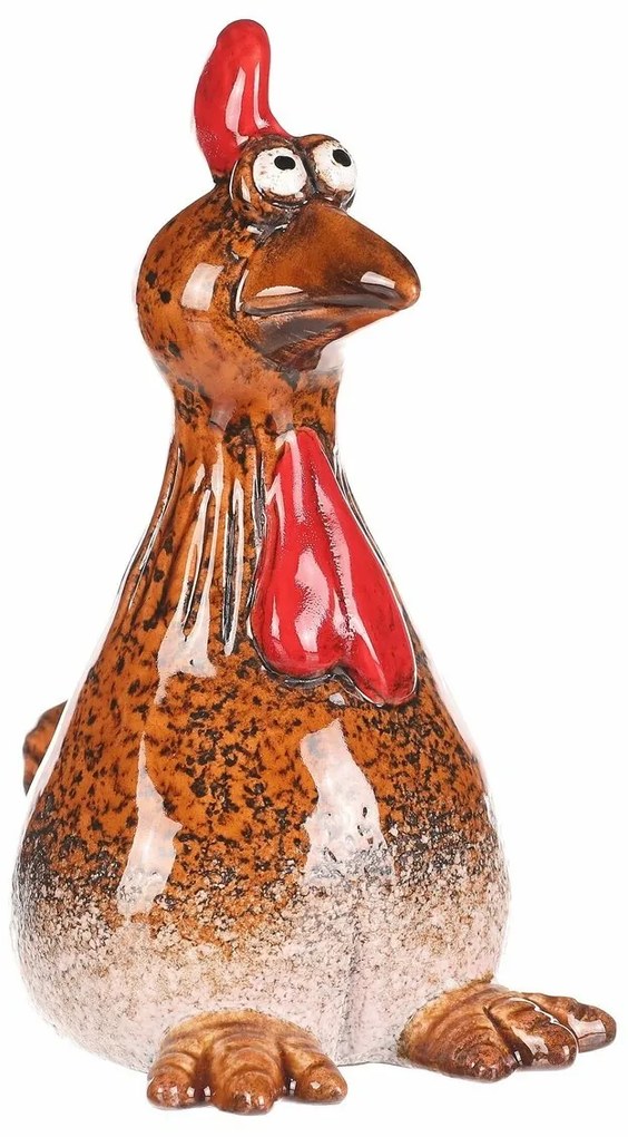 Decorațiuni de grădină pentru gard Găină, 8 x 8 x16 cm, ceramică, 16 cm
