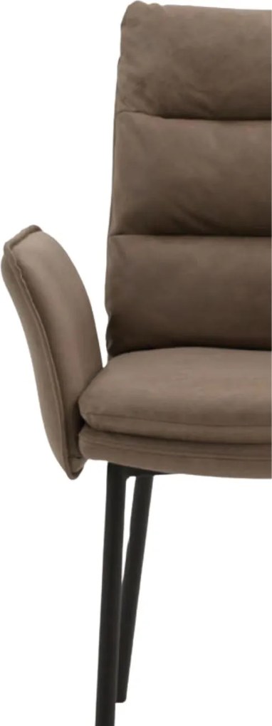 Scaun tip fotoliu Ramon, piele ecologica, structura metalica - GRI ANTRACIT