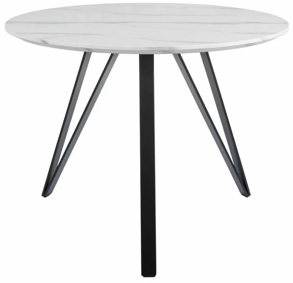 Masă de bucătărie Tetis, 100 cm diametru, marmură / negru