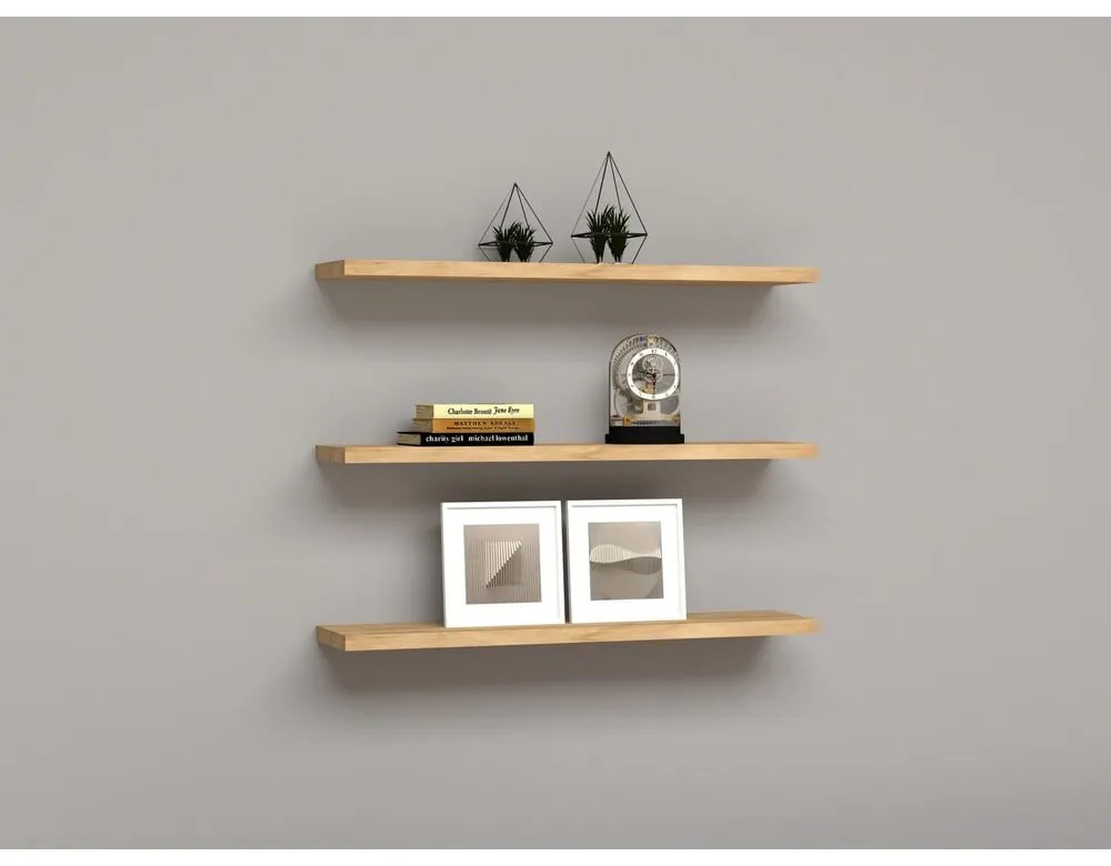 Rafturi de perete cu aspect de lemn de stejar 3 buc. Boss - Kalune Design