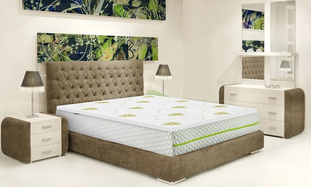 Topper saltea Green Future Aloe Vera Free Air Memory 120x200 cm, H 3 cm