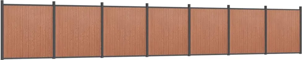 vidaXL Panou pentru gard, maro, 1218x186 cm, WPC
